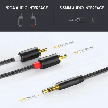 Cablu RCA HiFi Stereo 2RCA La 3,5 mm Cablu Audio AUX RCA Jack 3.5 Y Splitter pentru Amplificatoare Audio Home Theater Cablu RCA