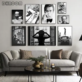 Modei Moderne Poster Alb-Negru Imprimare Canvas Sexy Femeie De Perete De Arta Pictura Tablou Modern Living Room Decor Acasă