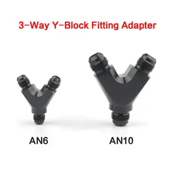 AN6 AN10 Aluminiu 3-way Y Bloc Adaptor Accesorii Adaptor Tip Y Conducta de Ulei Comun Universal pentru împletit liniile de combustibil ulei/combustibil/apă