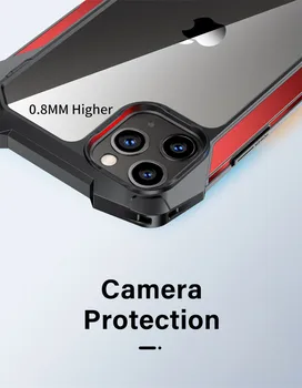 Aluminiu Metal + Acril Transparent De Protecție Cazuri De Telefon Pentru Apple Iphone 11 Pro Max Airbag Rezistent La Șocuri Capacul Din Spate Funda Capa