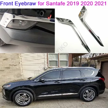 Pentru Hyundai Santafe Santa fe 2019 ABS Cromat Fata Foglight Ceață de Lumină de Lampă Capac eyebraw Trim Cadru Autocolant Exterior Accesorii