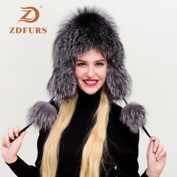 ZDFURS* 2019 fox caciula de blana pentru femei de iarnă versiunea coreeană de moda îngroșat cald mare ureche capac de protecție blană de sex feminin Lei Feng pălării