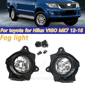 COOYIDOM lămpii de Ceață Față Pentru Toyota Hilux VIGO MK7 2012 2013 2016 Bara Lampa Cu Bec 9006 Impermeabil Sârmă
