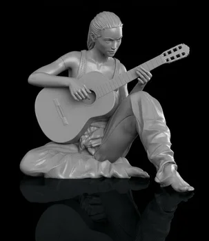 1/35 moderne Fata canta la Chitara Rășină figura truse Model in Miniatura gk Unassembly Nevopsite