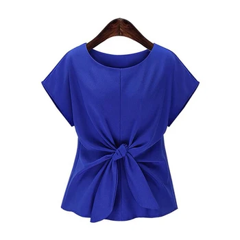2020 Femei Maneci Scurte Arc Nod Bluza Șifon Cămașă De Vară Doamnelor Top Casual Tricou Moale Confortabil