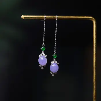 Noul design original violet calcedonie ou de porumbel ureche linie Chineză retro de lux lumina micro-incrustate cu farmec pentru femei bijuterii de argint