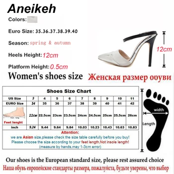 Aneikeh Femei Bling Bling PU Curea Cataramă Pompe de Design Rochie Sexy Super Toc Taie Pantofi Doamnelor Rochie de Petrecere Pantofi