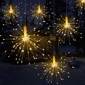 Festivalul Agățat Starburst Șir de Lumini Impermeabil DIY foc de Artificii Zână Ghirlanda Sclipire de Lumină de Vacanță pentru Crăciun Petrecere de Nunta