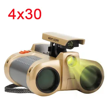 Copilul puternic binoclu cu pop-up lumina de noapte viziune zoom binocular 4x30 optice binoclu pentru birdwatch de vânătoare pușcă domeniul de aplicare