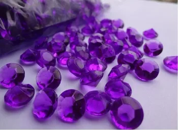Transport gratuit 1000 buc / lot 8mm Acrilică Diamant Violet Masă Scatter Cristal Confetti de Favoarea Nunta de Diamant Confetti decor