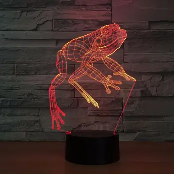 Broasca Lumina de Noapte 3D LED Lampă de Desene animate Jucărie Cadou 7 Culori Schimbare de Masă Lampă de Birou Veioza Copii Copil Iubit Partid Decor de Birou