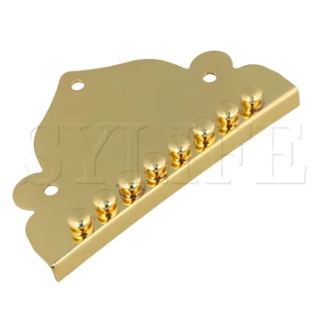 8 Siruri de caractere de Metal Mandolina Tailpiece Piese cu 3 Șuruburi de Fixare de Aur