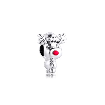 Rudolph Renul Cu Nasul Roșu Farmec se Potrivește Original Șarpe Lanț Bratari Pentru Femei DIY Bijuterii de Argint Sterlină 2020 Iarna Margele