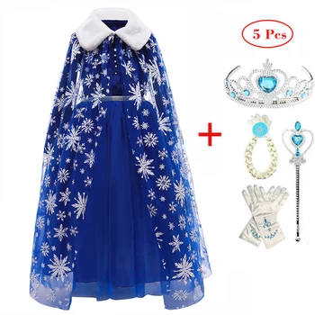 2021 Fete Dress Set De Zăpadă Costume De Crăciun Cosplay Rochie De Printesa De Halloween Petrecere De Ziua De Îmbrăcăminte Vestidor Dimensiunea De 3-10 Ani