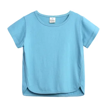 Coreea de sud Bumbac Băiat tricouri de vara Tricouri pentru Fete de Culoare Solidă Topuri Tee Copii Haine Copii Basic Tee shirt