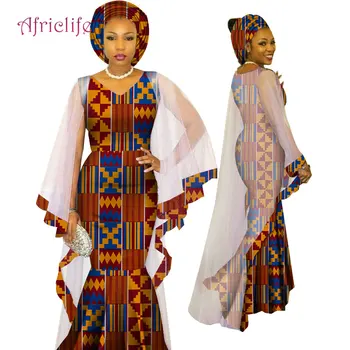 Martie Headwrap Ankara African Print Rochii de Moda mai Nou Africane Tradiționale Etnice Stil de Îmbrăcăminte pentru Femei WY4624
