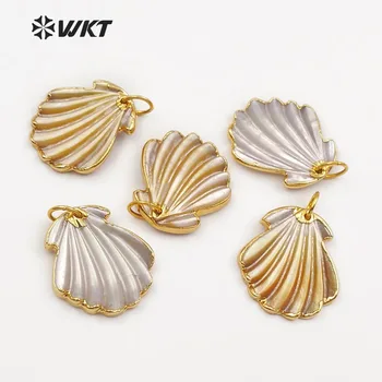 WT-JP056 WKT Exiquisite mini de sex feminin bijuterii naturale de scoică shell pandantiv placat cu aur de culoare 2018 noi sosiri