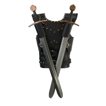 Piept Armuri Medievale Din Piele Cuirasă Întuneric Rogue Warrior Costum Fără Mâneci Vesta Larp Tinuta Împânzit Catarama Haina Cosplay Pentru Bărbați
