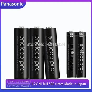 12PCS Panasonic Eneloop 1.2 V 2500mAh NI-MH AA + 12buc AAA 950mAh Acumulator Pentru Lanterna aparat de Fotografiat de Jucărie de control