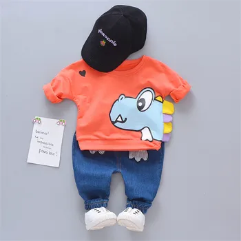 Toamna de Moda de Îmbrăcăminte pentru Sugari Baby Costum Băieți Copii Haine Copii, Casual, cu Maneci Lungi T-shirt, Blugi Set pentru Copil 0-4 Ani