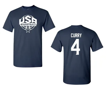 Statele unite ale americii Bărbați Basketballer Stephen #4 Fata Si Spate Barbati Tricou T-Shirt 2020 Moda cu Maneci Scurte din Bumbac Tricou