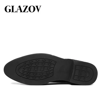 GLAZOV Brand 2019 Primăvară piele de Căprioară Piele Barbati Pantofi Oxford Casual Clasic Adidași Pentru bărbați Încălțăminte Confortabilă de Dimensiuni Mari 38-48