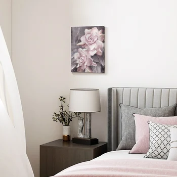 Rose Arta de Perete Panza Pictura Roz Gri Baie Imprimeuri Botanice Poster pentru Camera de zi Dormitor Decor Fermă Ulei Poze