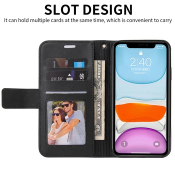 6 S 7 8 Plus Noi de Lux din Piele de Caz pentru Coque iPhone 12 Mini 11 Pro Max SE 2020 X XR XS Caz Magsafe Wallet Flip Cover Funda