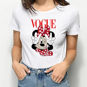 Disney Moda tricou Femei Mickey Mouse Desene animate Top de Vară Europeană Ulzzang Estetice Haine Fetele Pot Face Orice Hipster