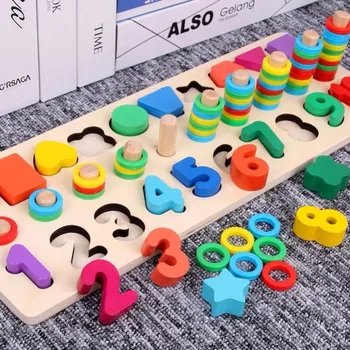 Lemn Montessori Jucarii Educative Pentru Copii Copii De Învățare Timpurie Pentru Sugari Forma De Culoare Placa De Meci Jucărie Pentru Copii De 3 Ani Cadou