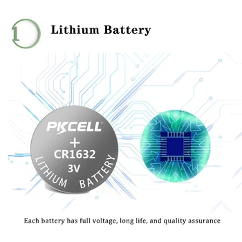 250Pcs 50Card PKCELL CR1632 1632 DL1632 3V Litiu, Baterii de Celule Buton Monedă Baterie Pentru LED-uri de lumină ceai vibratii calculatoare