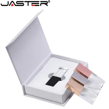 JASTER Nou LOGO-ul Personalizat de Cristal Usb 2.0 de Memorie Flash Drive cu o Cutie-Cadou 2GB 4GB 8GB 16GB 32GB 64GB(Peste 10buc Gratuit Logo-ul)