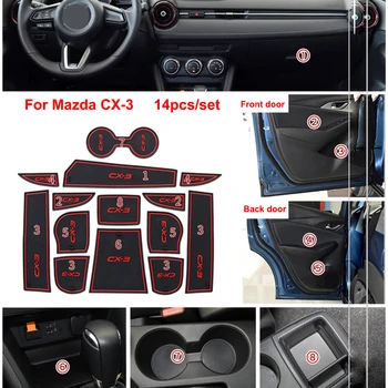 Cauciuc Auto Usa Mat Anti-alunecare, Cana Pad Pentru Mazda CX-3 CX3 CX 3 14pcs Decoratiuni Interioare Poarta Slot Pad Accesoriu