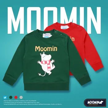 Moomin primavara-vara cu maneci lungi tricou gros de desene animate de Craciun Finlanda bumbac tricou verde, o-neck
