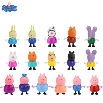 14pcs/set Reale Peppa Pig Decorare Tort jucărie George Familia Set Peppapig Animale Papusa figurina jucării 2P04