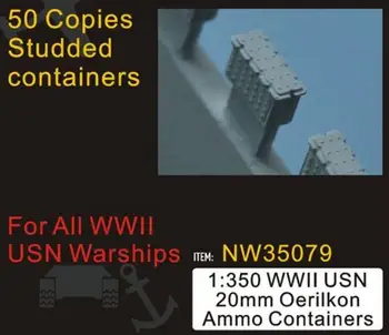 1/350 al doilea RĂZBOI mondial USN 20mm Oerlikon Muniție Containere