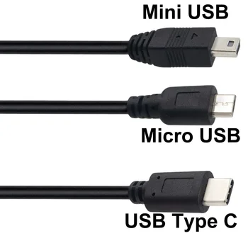 Multifuncțional USB 2 in 1 USB Cablu Micro USB si Mini USB de sex Masculin la Tip C de sex Masculin Adaptor de Tip C USB OTG Date de Încărcare Cablu Splitter