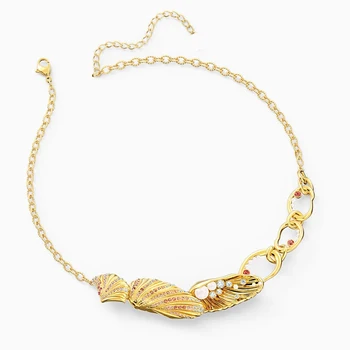 2020 Moda Bijuterii SWA Nou SHELL COLIER de Aur Galben Norocos Ocean Shell Simbol Cristal Pearl Feminin Elegant Cadou Romantic