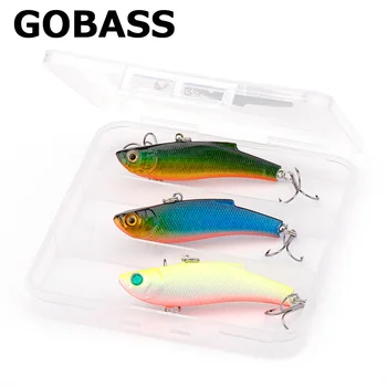 GOBASS 3pcs Pescuit VIB Atrage Set Scufundarea Jerkbait Wobblere Rattlins Pentru Accesorii de Pescuit de Iarna Artificiale Momeli Pentru Bass