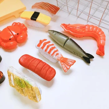 12 Buc Colorate din Plastic Alimentar de Jucărie Reutilizabilă de mai Multe Ori De Jucărie micro-cut Bucătărie Sushi Jucarii Pentru Copii
