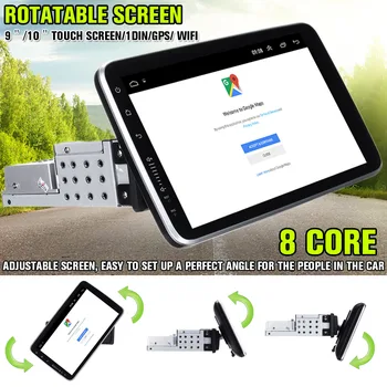 9/10 Inch Mașină Player Multimedia 8 Core 16/32G pentru Android 8.0/8.1 cu 360 de Grade Rotativ Ecran GPS WiFi Jucător de Radio