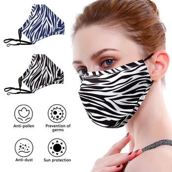1buc Ușoare și Respirabil Bumbac Fata de Gura Masca de PM2.5 Anti Poluarea cu Praf Gura Masca cu Dungi de Zebra pentru Femei și Bărbați