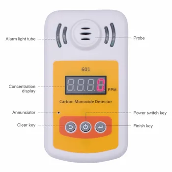 Yieryi KXL-601 Mini Detector de Monoxid de Carbon Metru CO Contor de Gaz Cu Sunet Și Lumină Alarmă Detector de Scurgeri