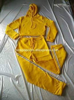 2019 Femei 2 Bucata Set Hanorace Top + Pantaloni De Iarnă Trening Visiniu Roz, Galben, Negru Cu Dungi Tinuta Femme Costume Sportive