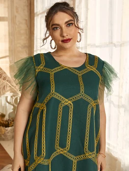 2021 Abaya Timp de Primăvară Femei Doamnelor Rochii pentru Fete Mari, Plus Dimensiunea Moda Cusaturi Elegante Ramadan Maxi Rochie