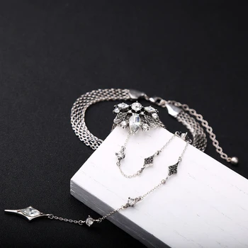 SĂRUTĂ-MĂ mai Multe straturi Stras de Cristal Cravată Colier pentru Femei Nou Bijoux Maxi Coliere Declarație Collier Moda Bijuterii