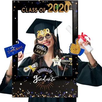 Absolvire Photo Booth Props cu Clasa de 2020 Grad Photo Booth Cadru Selfie Picture Frame DIY Kit pentru Petrecerea de Absolvire D