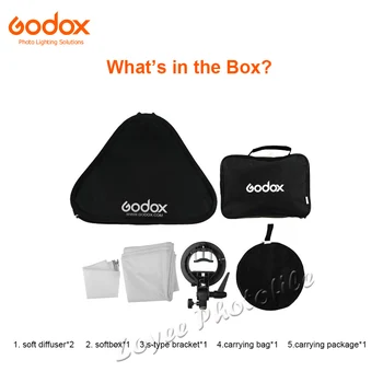 GODOX 40x40/50x50/60x60/80x80cm Softbox cu S de Tip Suport Stabil Bowens Muntele Flash Suport de Montare Softbox Pliabil Trage Kit