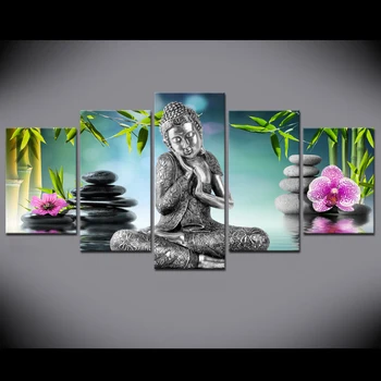2020 Moderne Buddha orhidee, Bambus Apa Zen Imprimare Panza Pictura