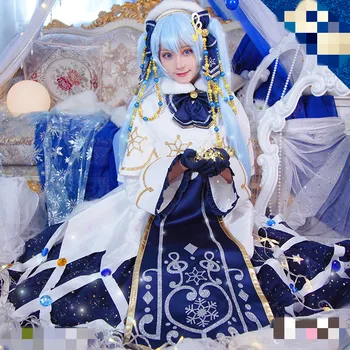 Anime Miku VOCALOID 2021 Zăpadă Miku Cosplay Costum Femeie Rochie Minunat Tinutele de Crăciun Seturi Cadou